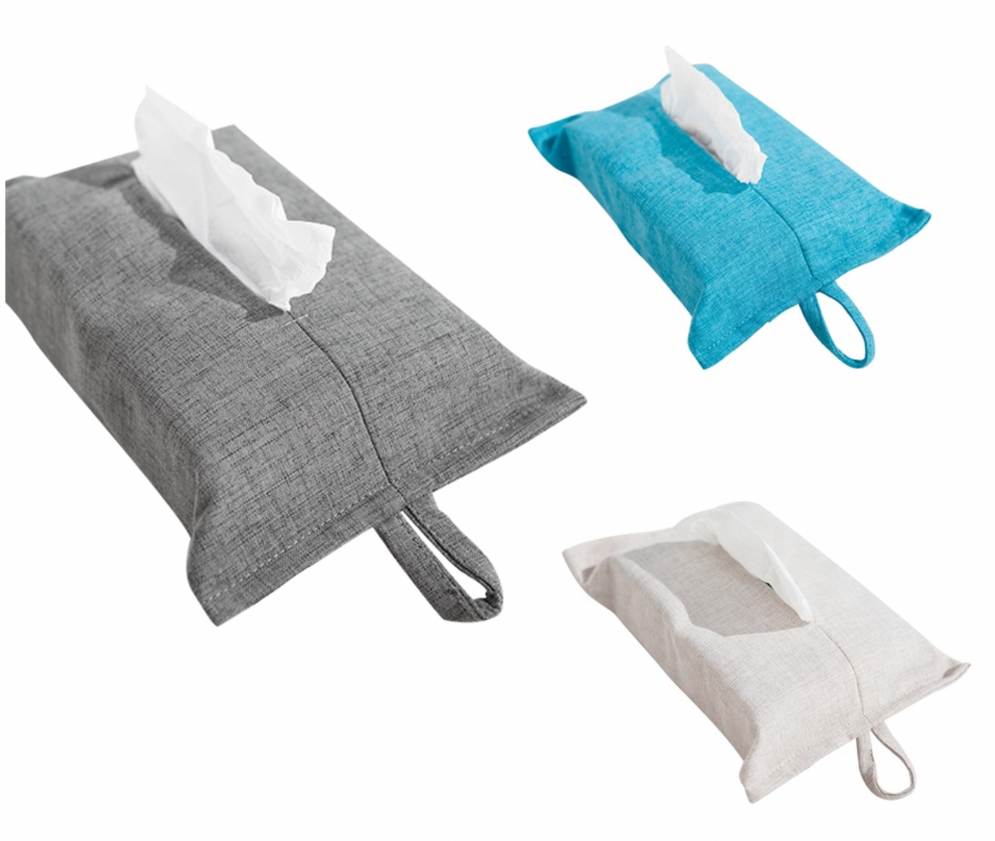 White Fabric Tissue Holder - Second East LLC
