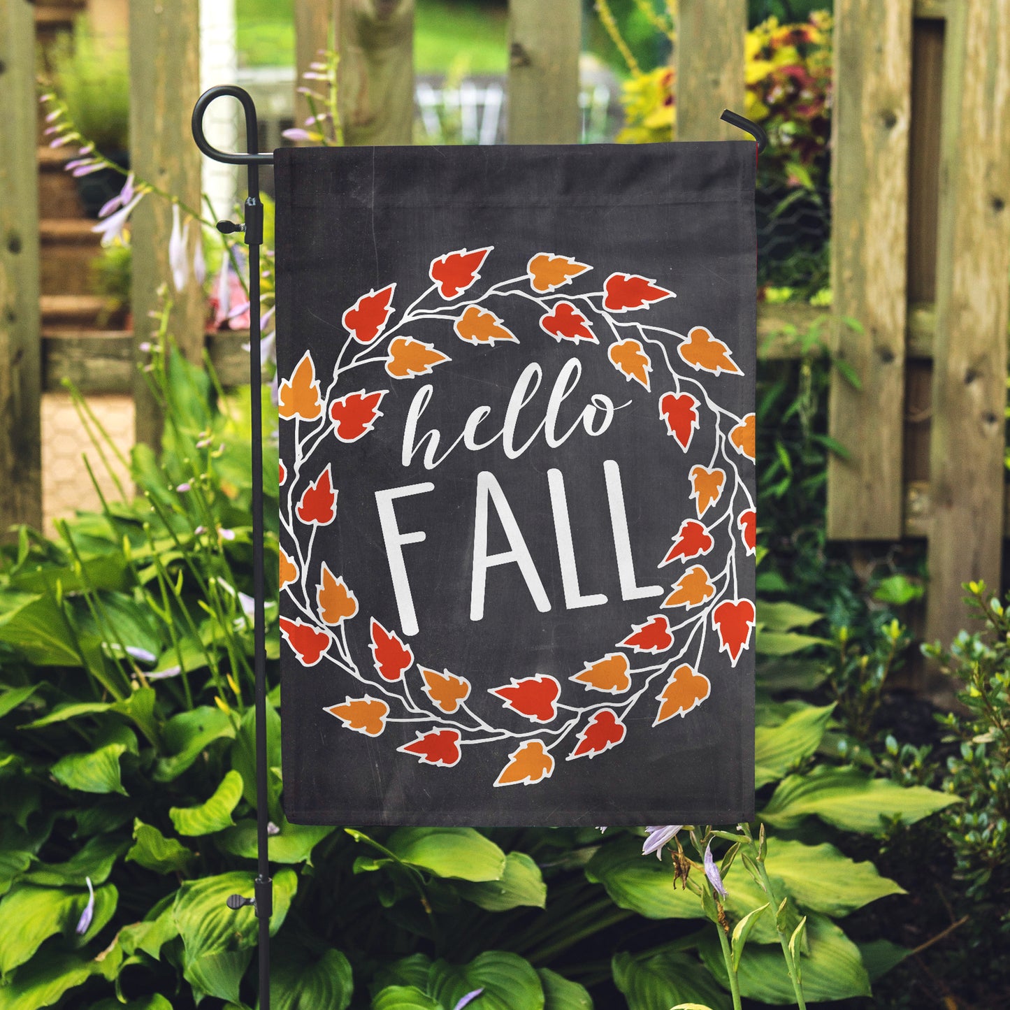 Hello Fall Chlk Garden Flags 12" x 18" - Second East
