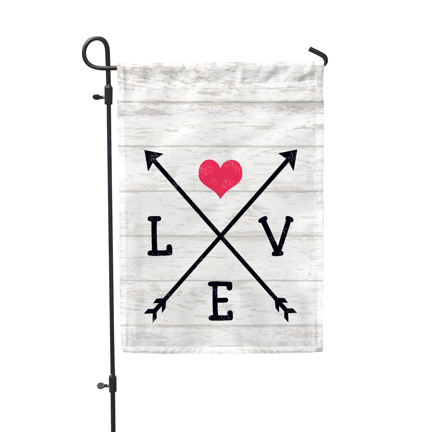 Love Arrows Garden Flag 12" x 18" - Double Sided - Second East