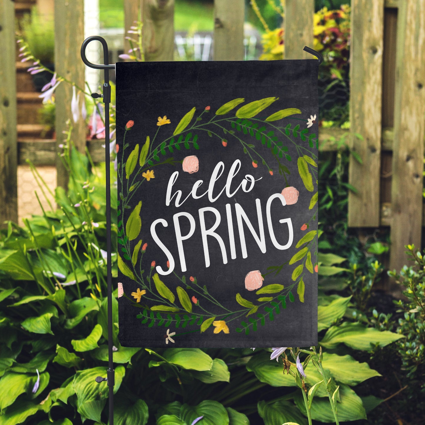 Hello Spring Chlk Garden Flag 12" x 18" - Second East