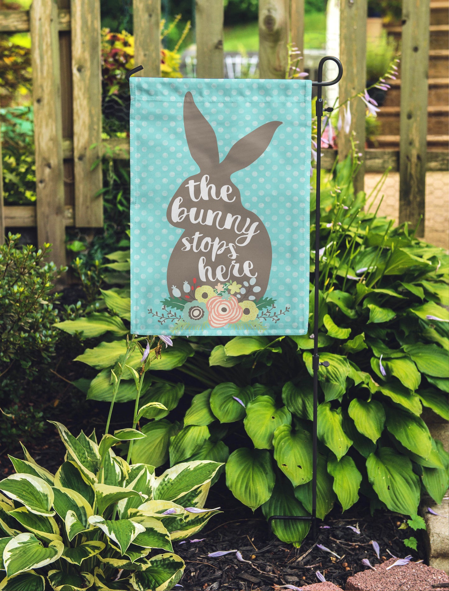 Bunny Stops Here Garden Flag 12" x 18" - Double Sided - Second East