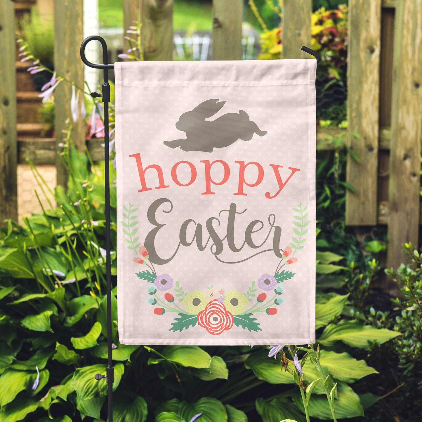 Hoppy Easter Garden Flag 12" x 18" - Double Sided - Second East