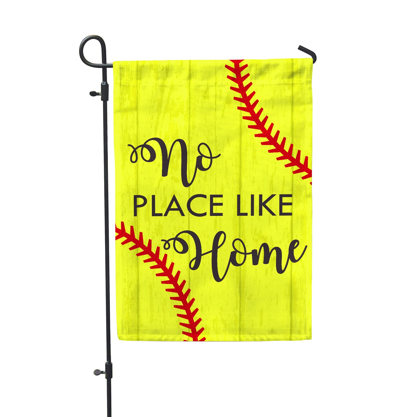 No Place Like Home Softball Garden Flag - Double Sided - Second East