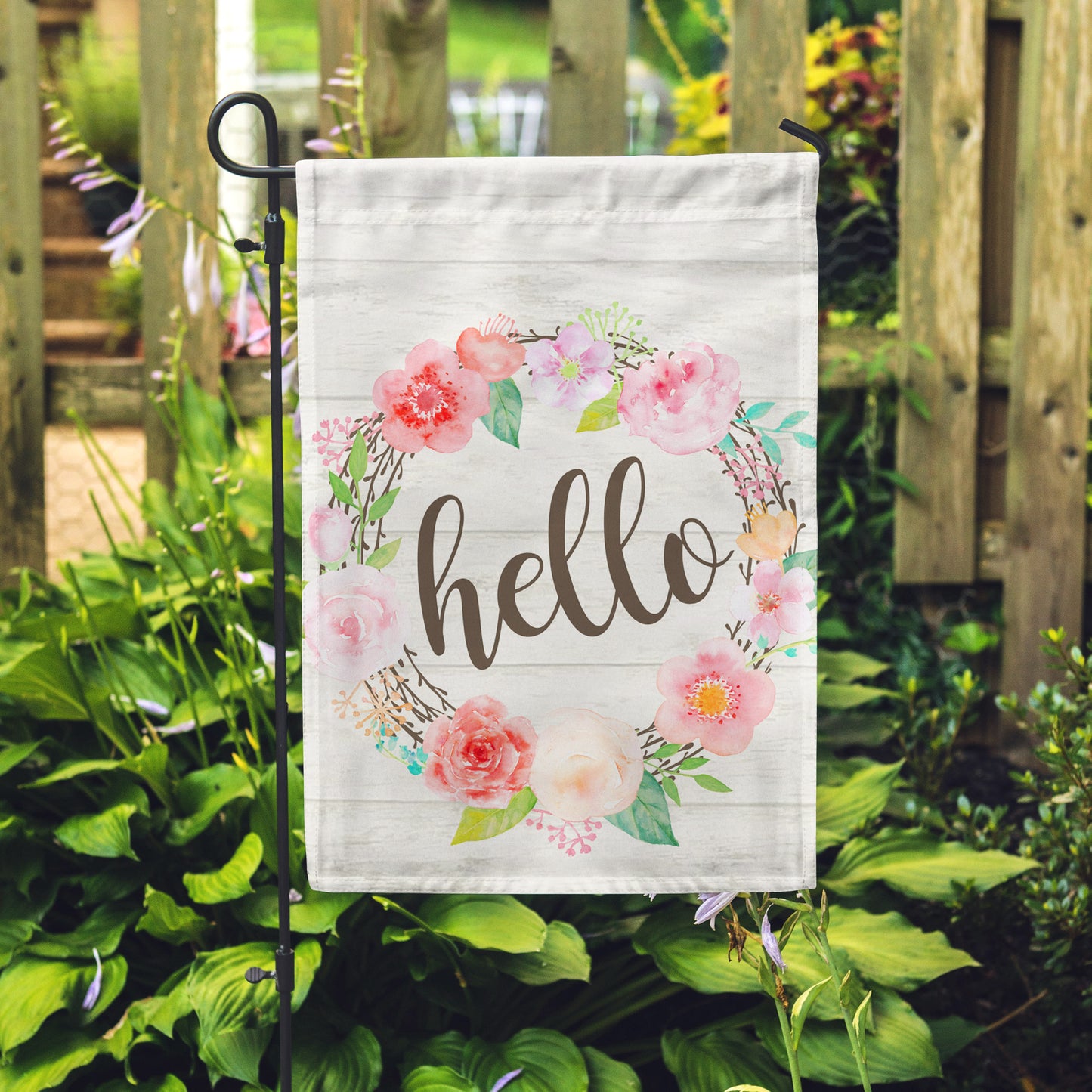 Hello Floral Garden Flag 12" x 18" - Second East