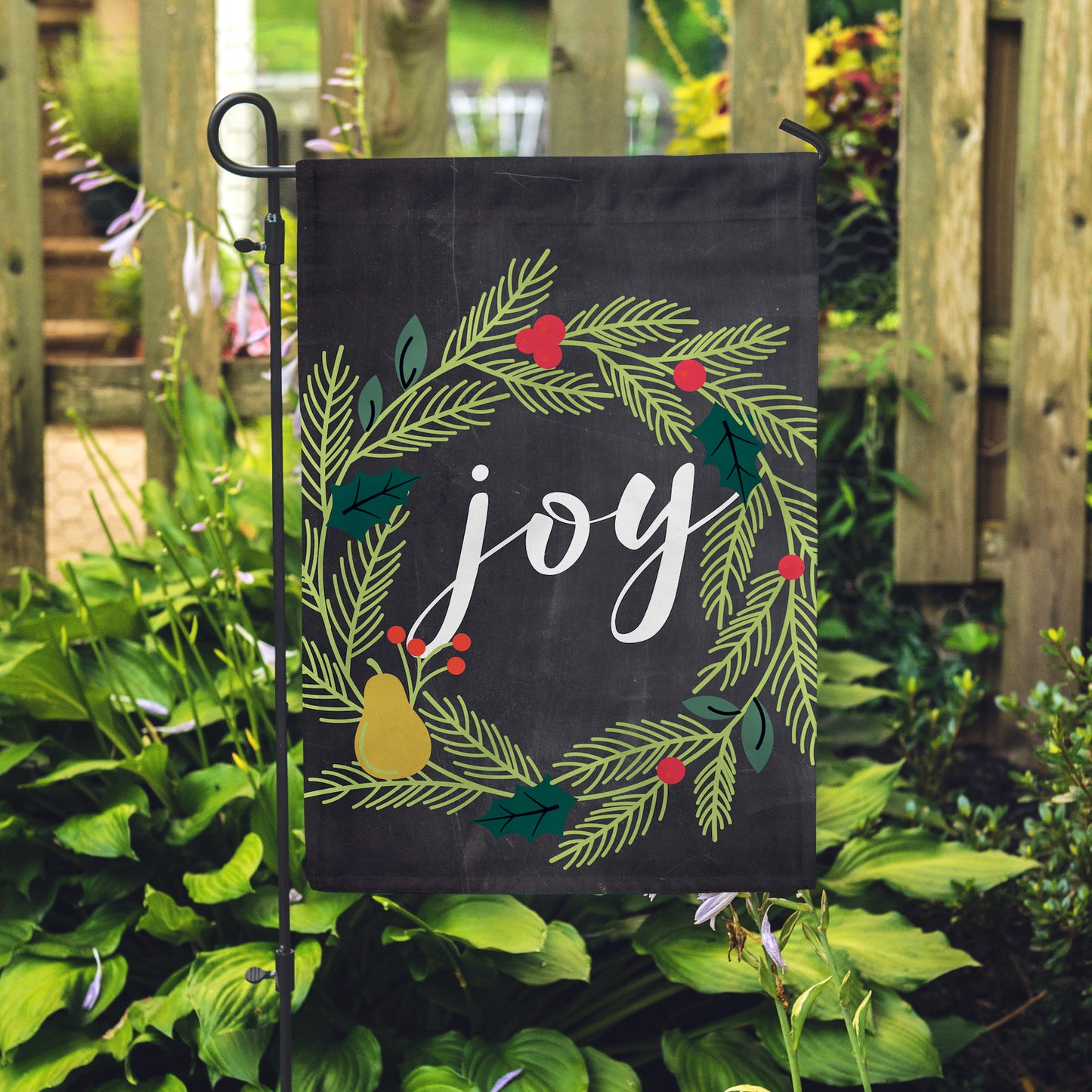 Joy Wreath Garden Flag 12" x 18" - Second East
