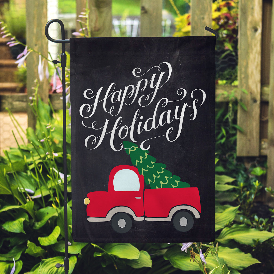 Happy Holidays Garden Flag 12" x 18" - Second East