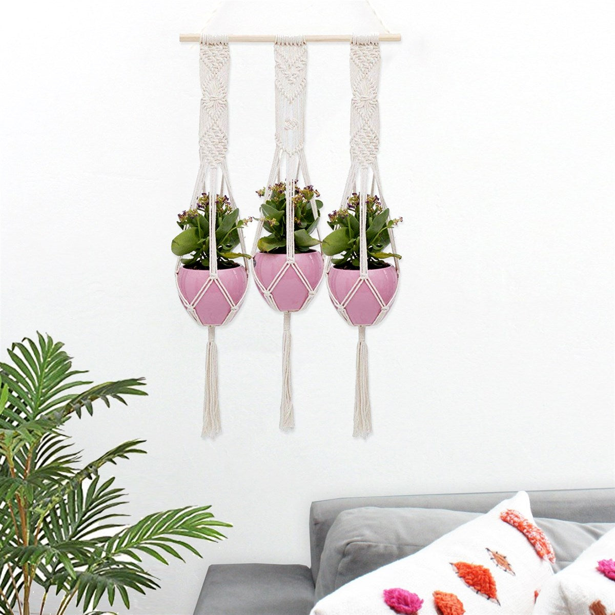 Macrame 3 Place Plant Hanger - Second East LLC