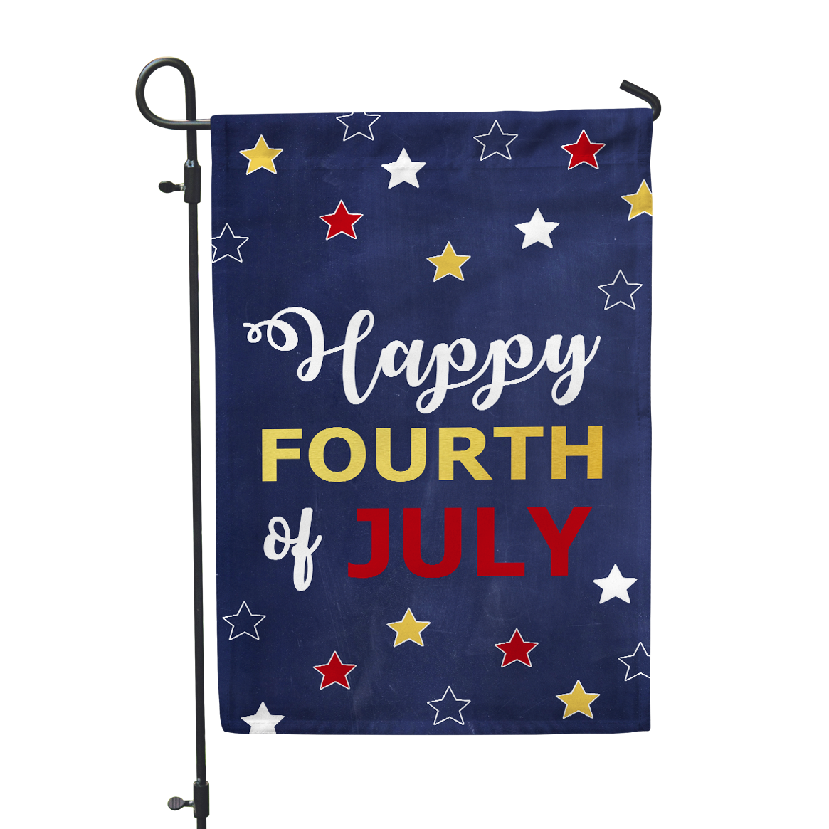 GOLD FOIL Happy Fourth Garden Flag 12" x 18" - Second East