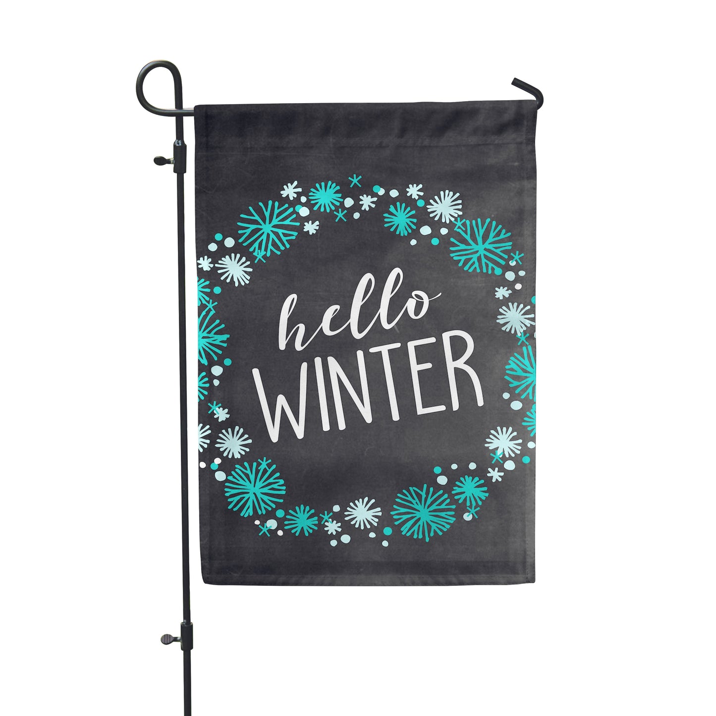 Hello Winter Chlk Garden Flag 12" x 18" - Double Sided - Second East