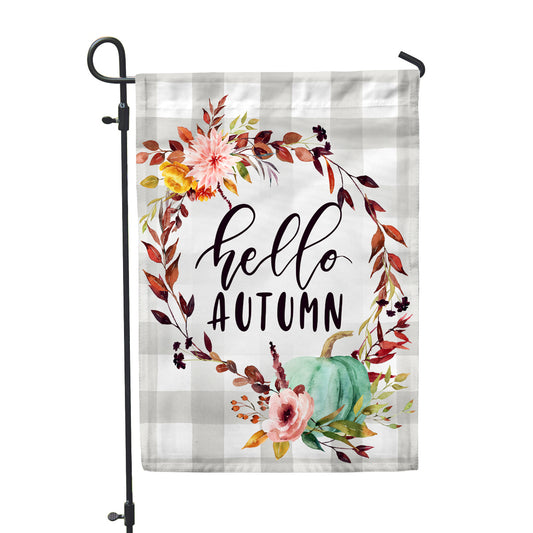 Hello Autumn Garden Flag 12" x 18" - Second East LLC