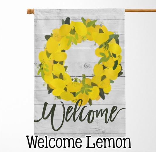 Lemon Welcome House Flag 28" x 40" - Second East LLC