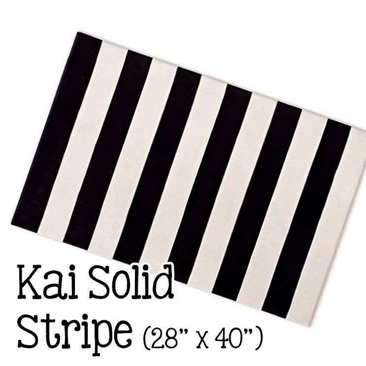 Kai Solid Stripe Woven Rug | 28" x 40" - Second East LLC