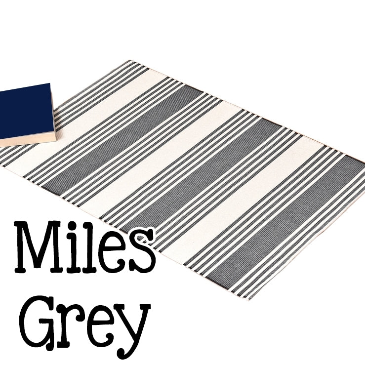 Miles Grey Stripe Rug | 24" x 36" - Second East LLC