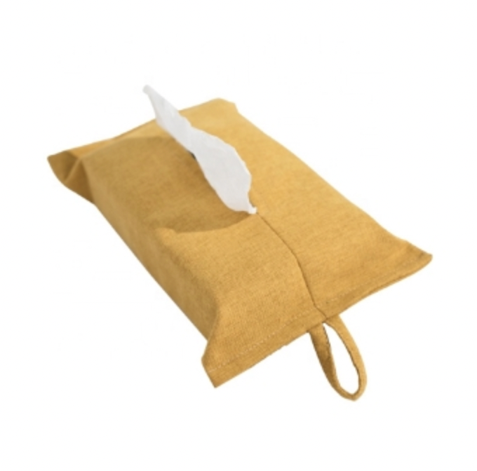 Mustard Fabric Tissue Holder - Second East LLC