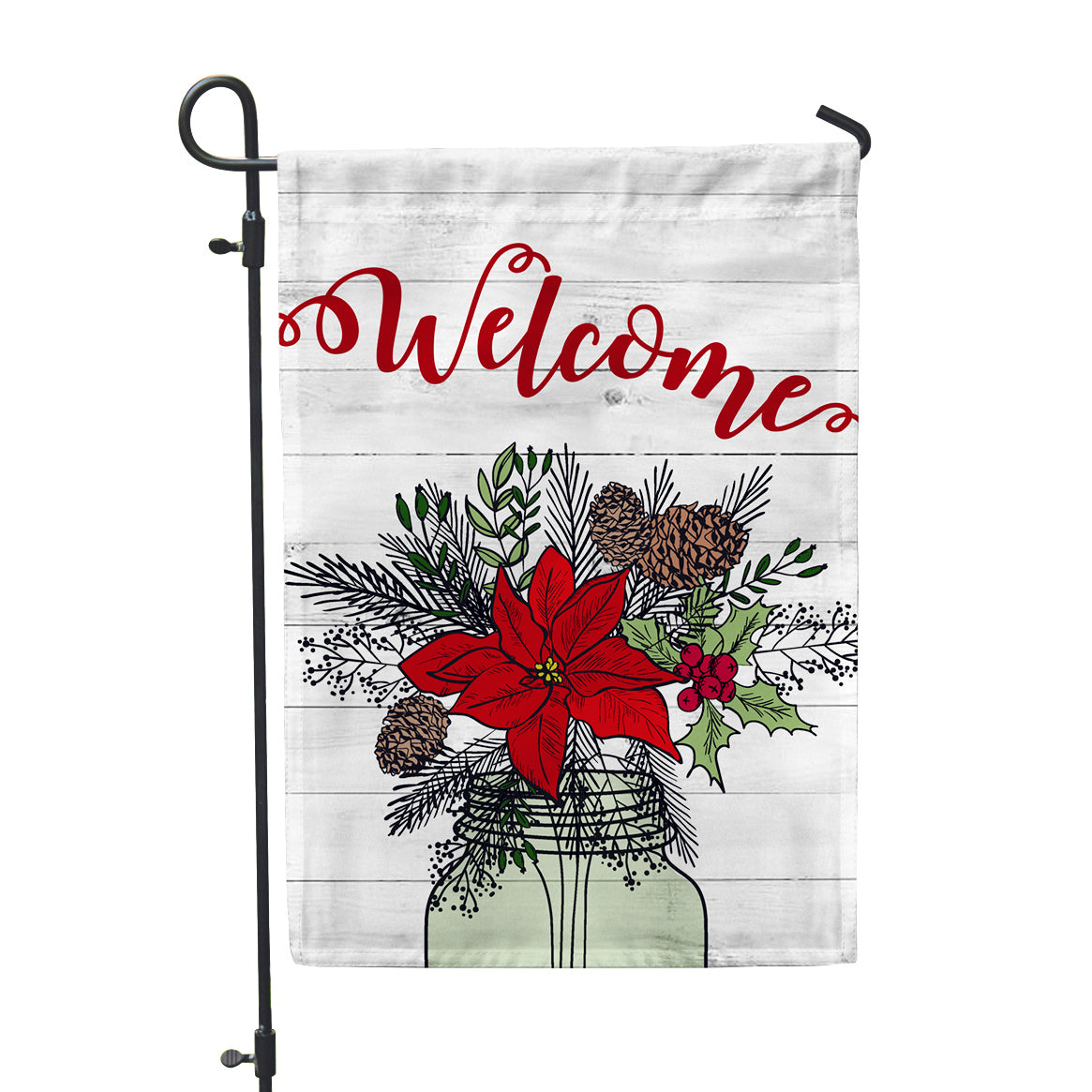 Welcome Poinsettia Garden Flag - Second East LLC