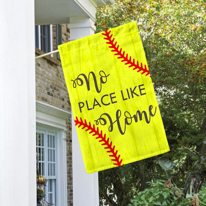 No Place Like Home Softball House Flag 28" x 40" - Second East