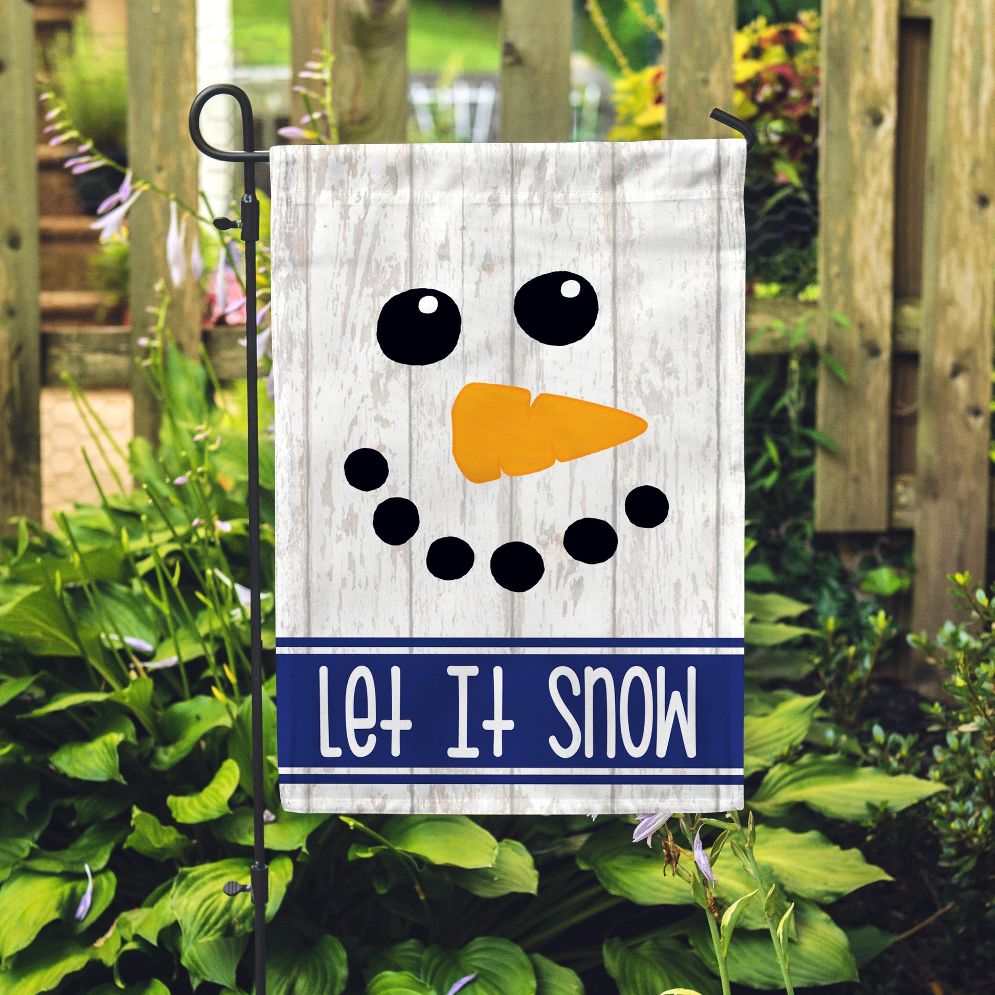 Let It Snowman Garden Flag 12" x 18" - Double Sided - Second East