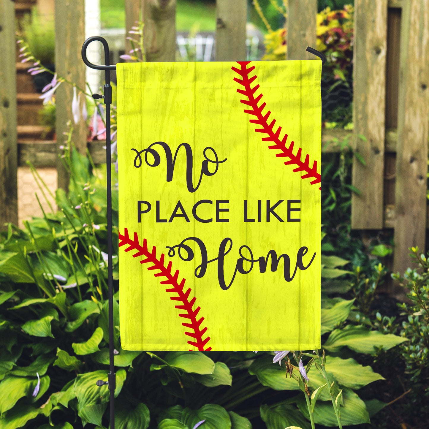 No Place Like Home Softball Garden Flag - Double Sided - Second East