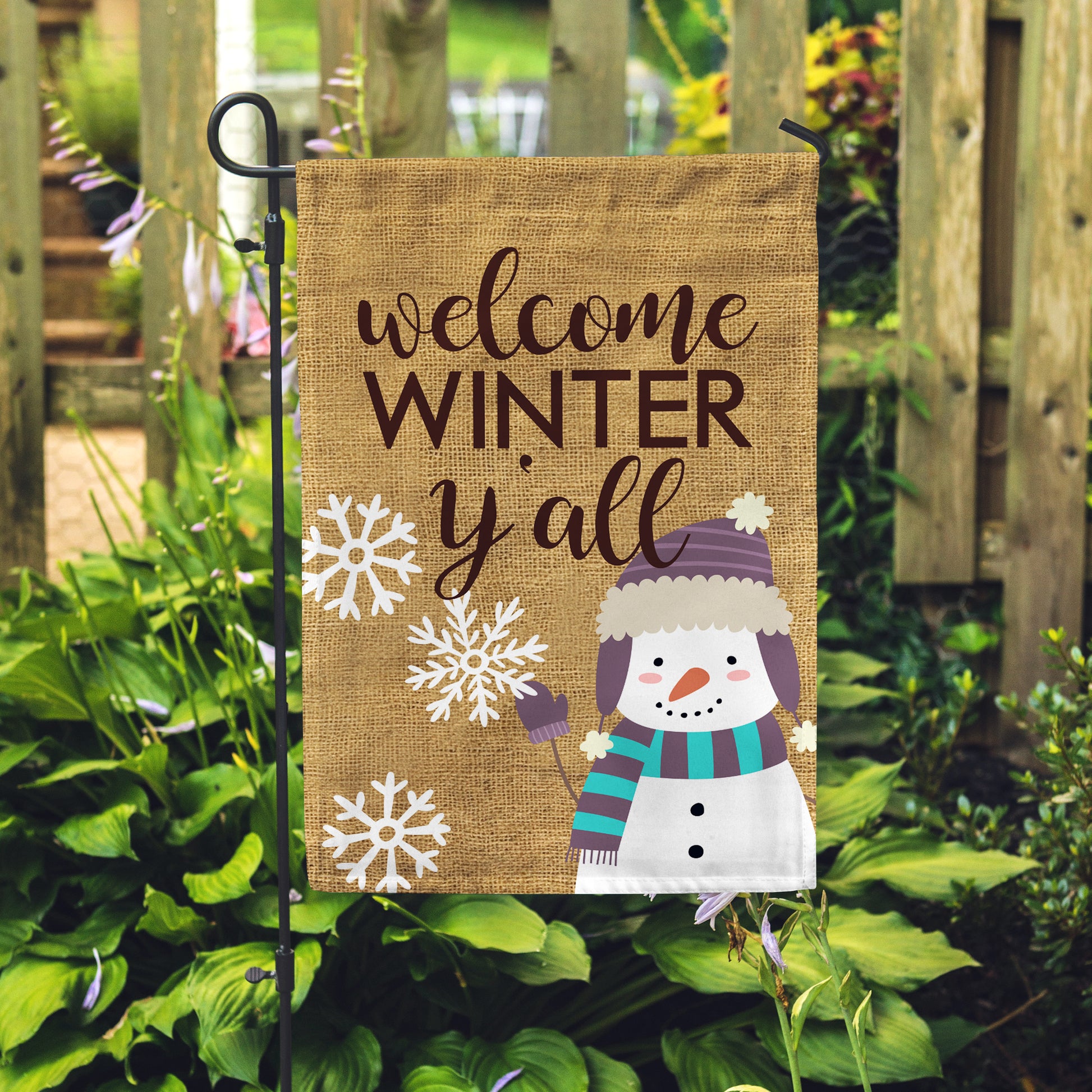 Welcome Winter Y'all Garden Flag - Double Sided - Second East