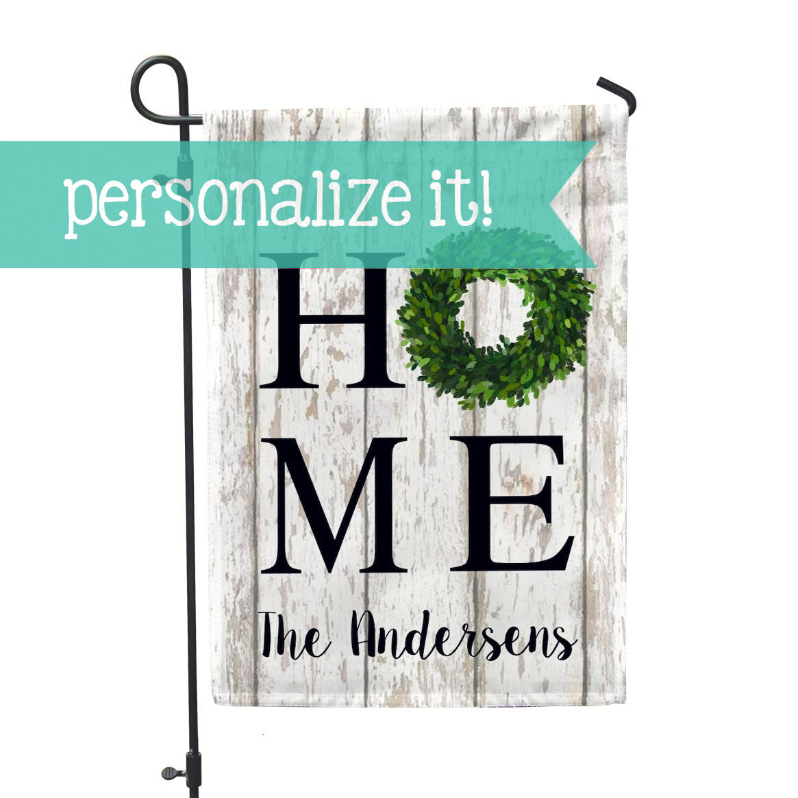 Personalized Garden Flag - Home Boxwood Custom Yard Flag - 12" x 18" - Second East