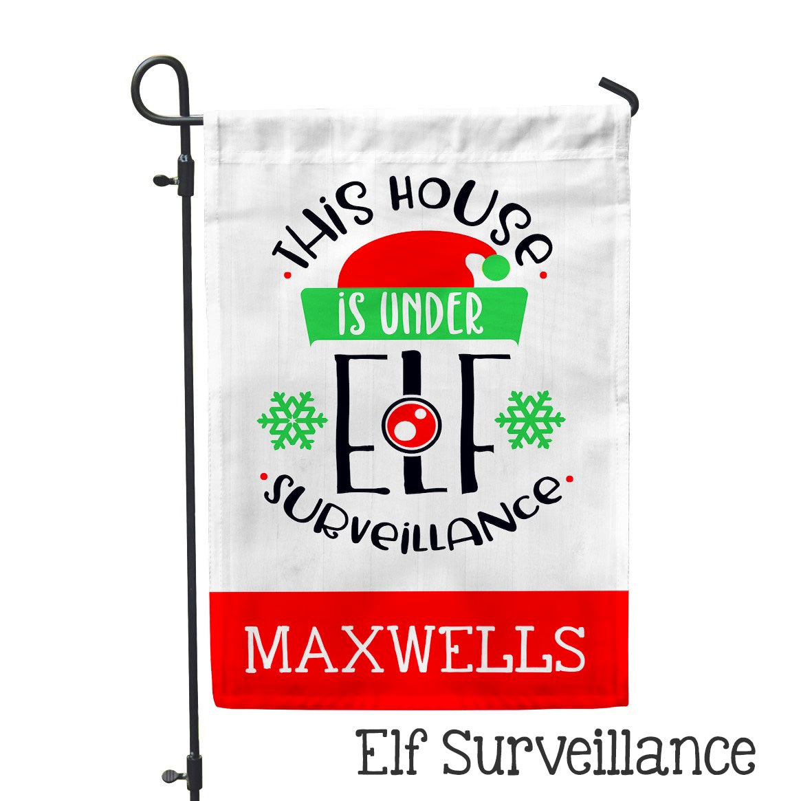 Personalized Garden Flag - Elf Surveillance Yard Flag - 12" x 18" - Second East
