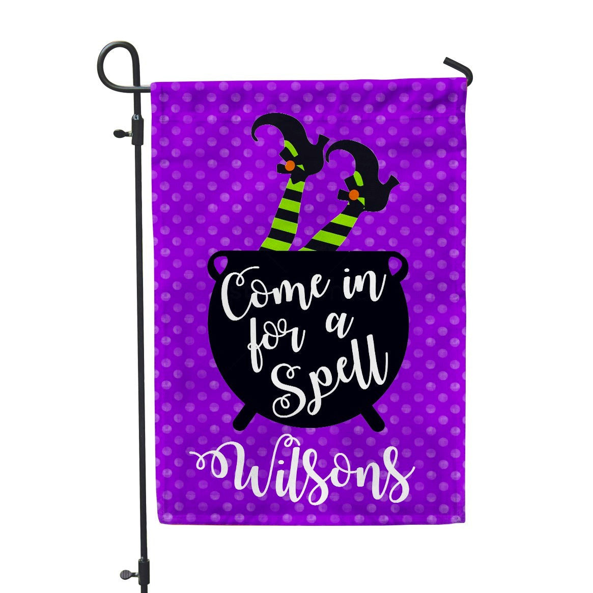 Custom Purple Come in For a Spell Garden Flag - 12" x 18" - Second East