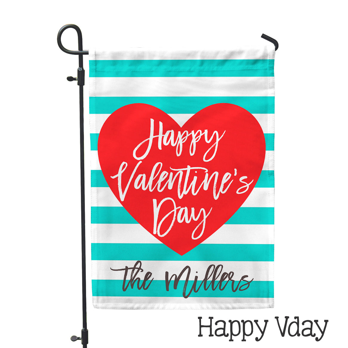 Personalized Garden Flag - Happy Valentine's Day Home Flag - 12" x 18" - Second East