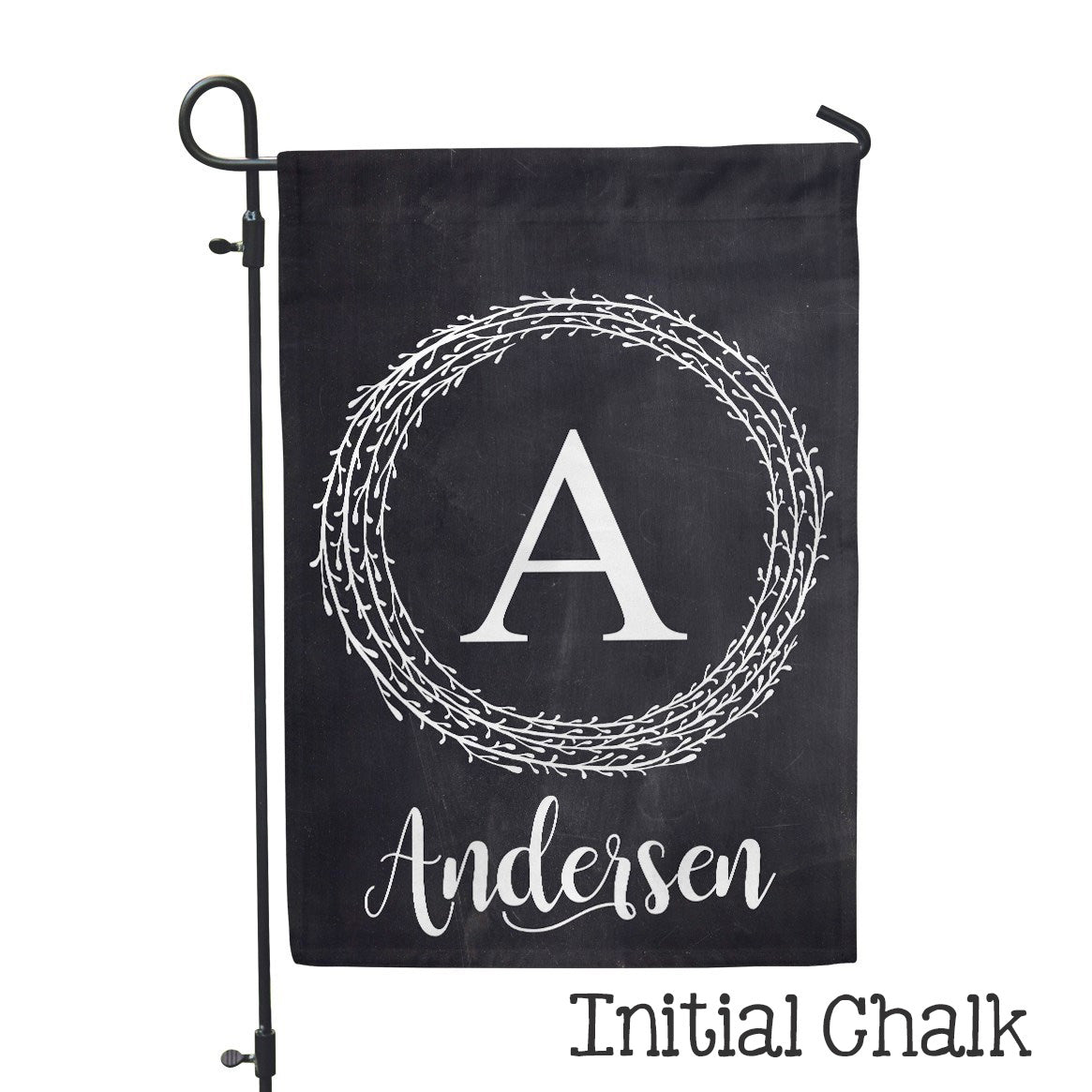 Personalized Garden Flag - Initial Chalk Home Flag - 12" x 18" - Second East