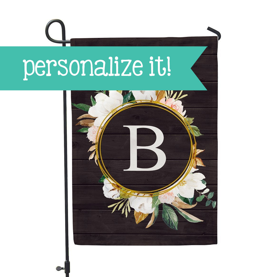 Personalized Garden Flag - Initial Cotton Home - 12" x 18" - Second East