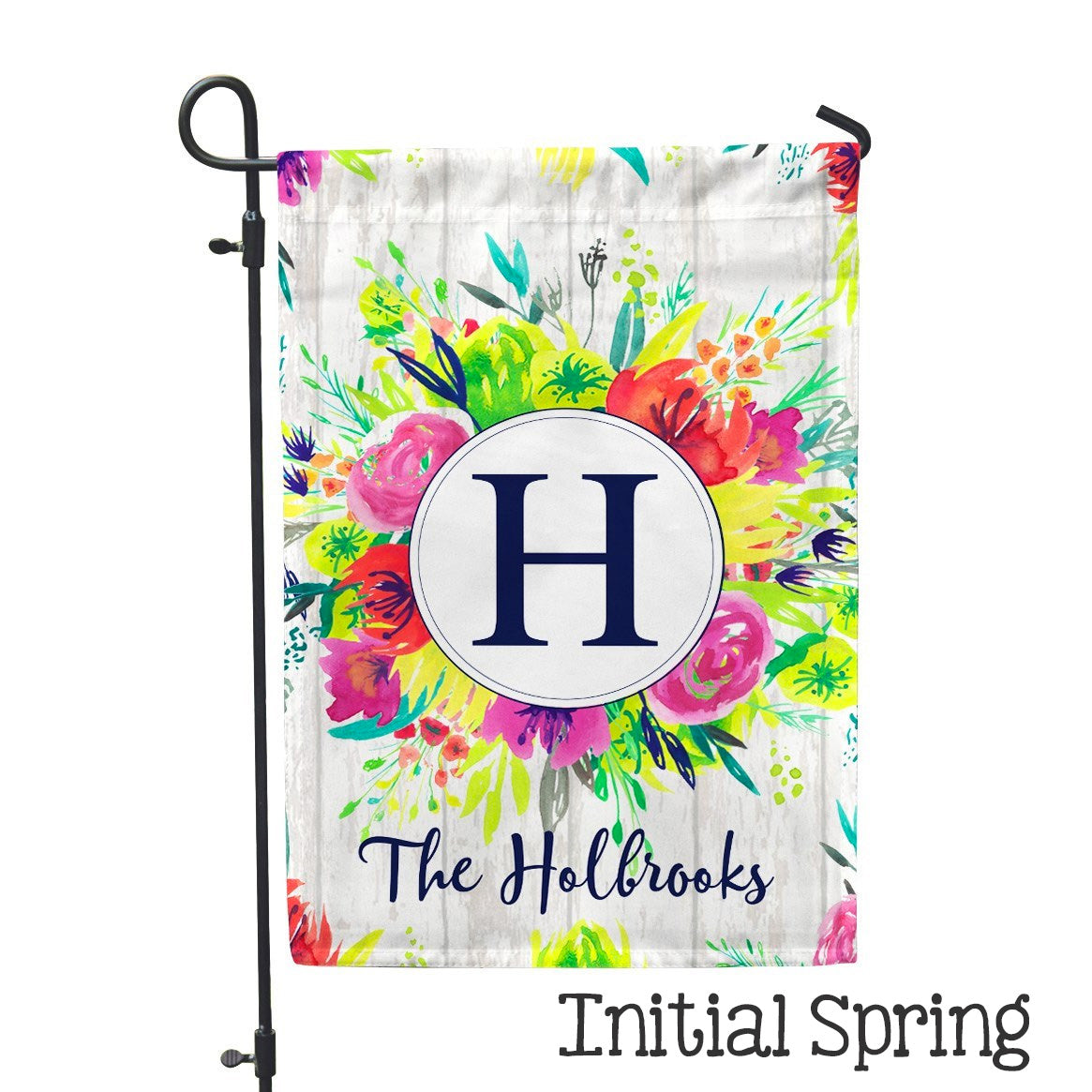 Personalized Garden Flag - Initial Spring Custom Flag - 12" x 18" - Second East