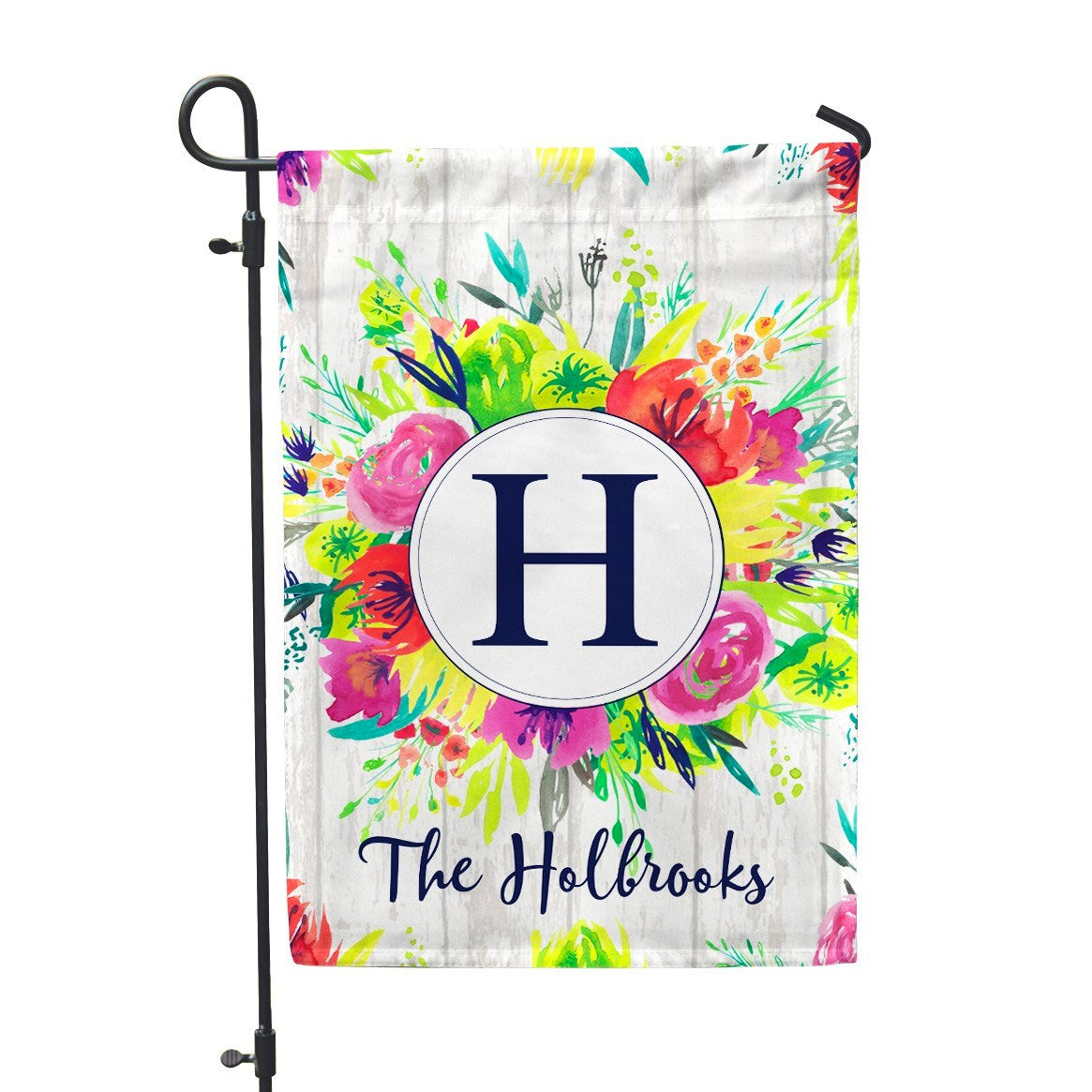 Personalized Garden Flag - Initial Spring Custom Flag - 12" x 18" - Second East