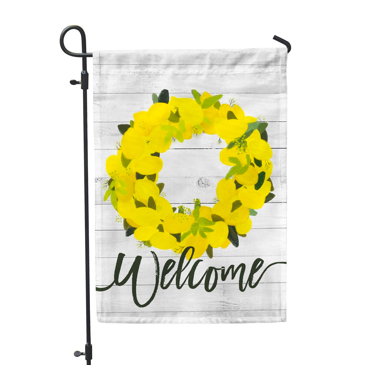 Personalized Garden Flag - Lemon Wreath Custom Flag - 12" x 18" - Second East