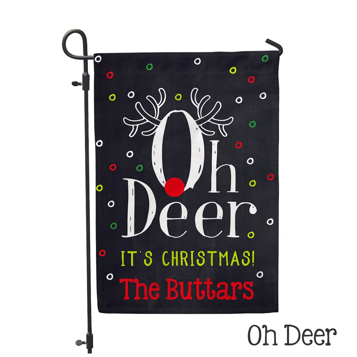 Personalized Garden Flag - Oh Deer Custom Flag - 12" x 18" - Second East