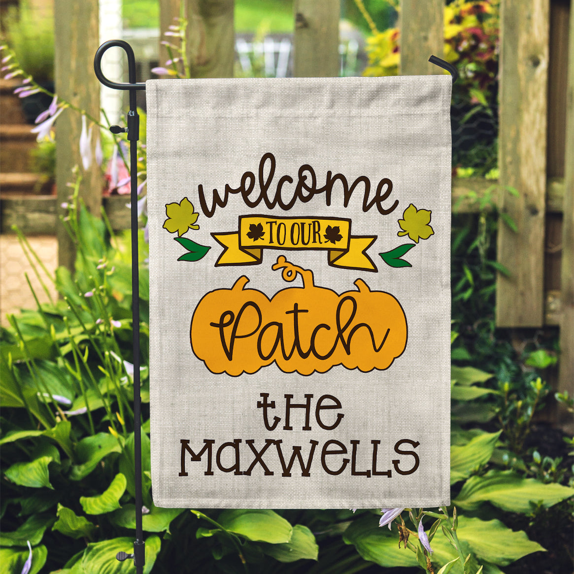 Personalized Garden Flag - Our Patch Custom Home Flag - 12" x 18" - Second East