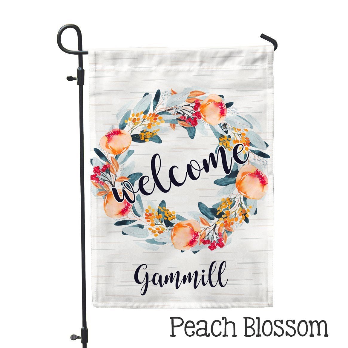 Personalized Garden Flag - Peach Blossom Custom Home Flag - 12" x 18" - Second East
