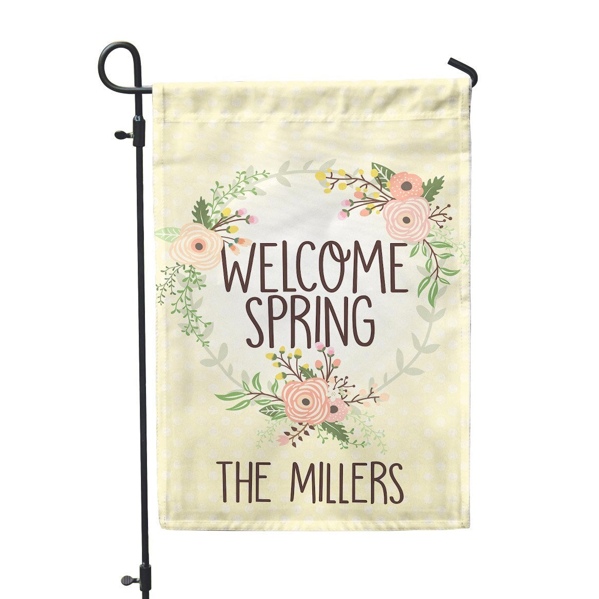 Personalized Garden Flag - Welcome Spring Custom Home Flag - 12" x 18" - Second East