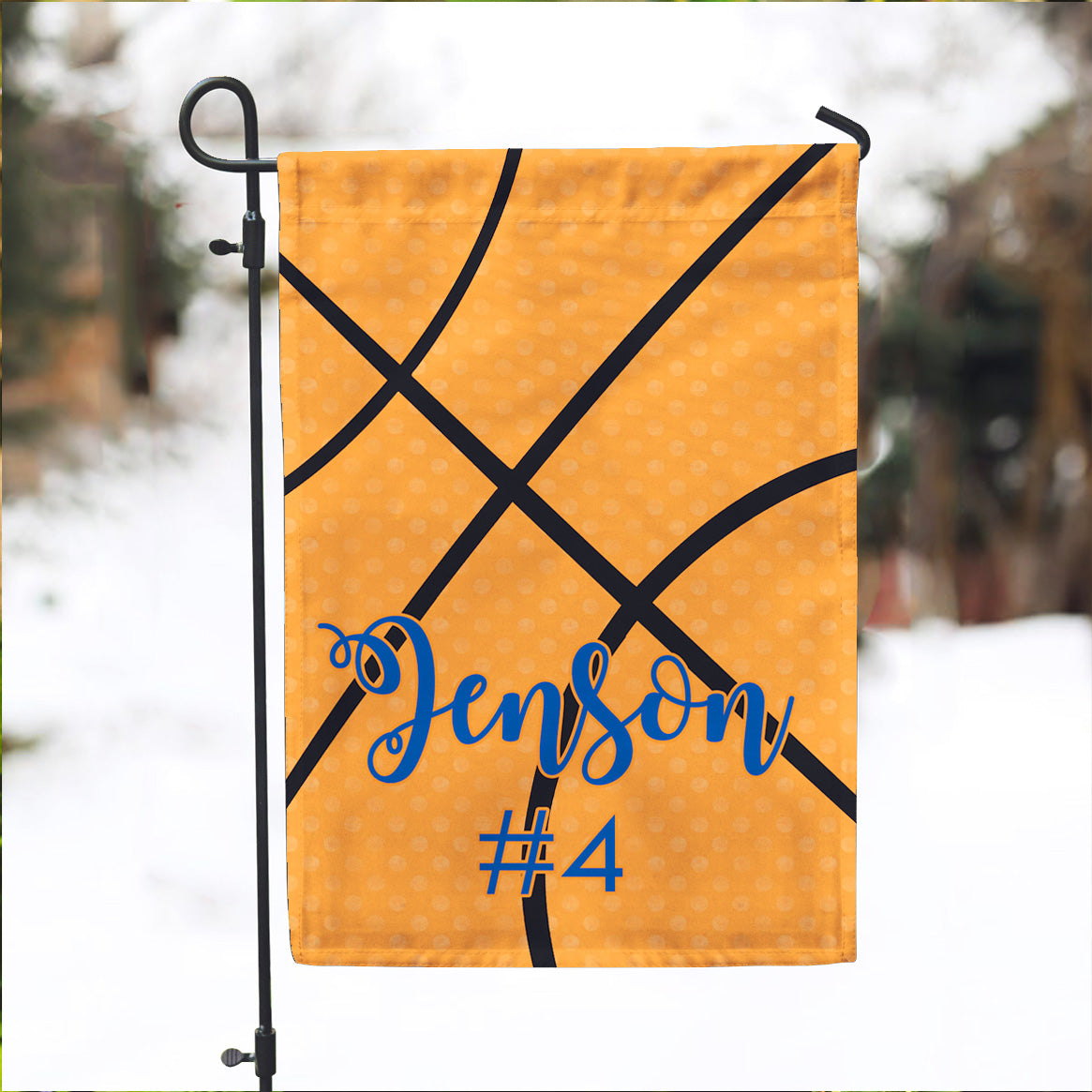 Personalized Garden Flag - Basketball Season - 12" x 18" - Second East