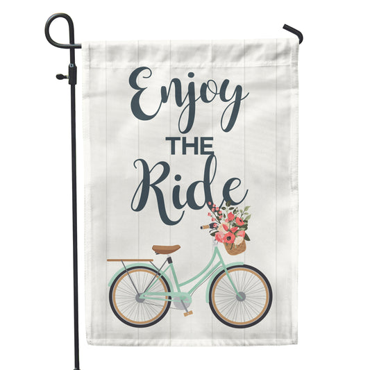 Enjoy the Ride Garden Flag 12" x 18" - Double Sided - Second East