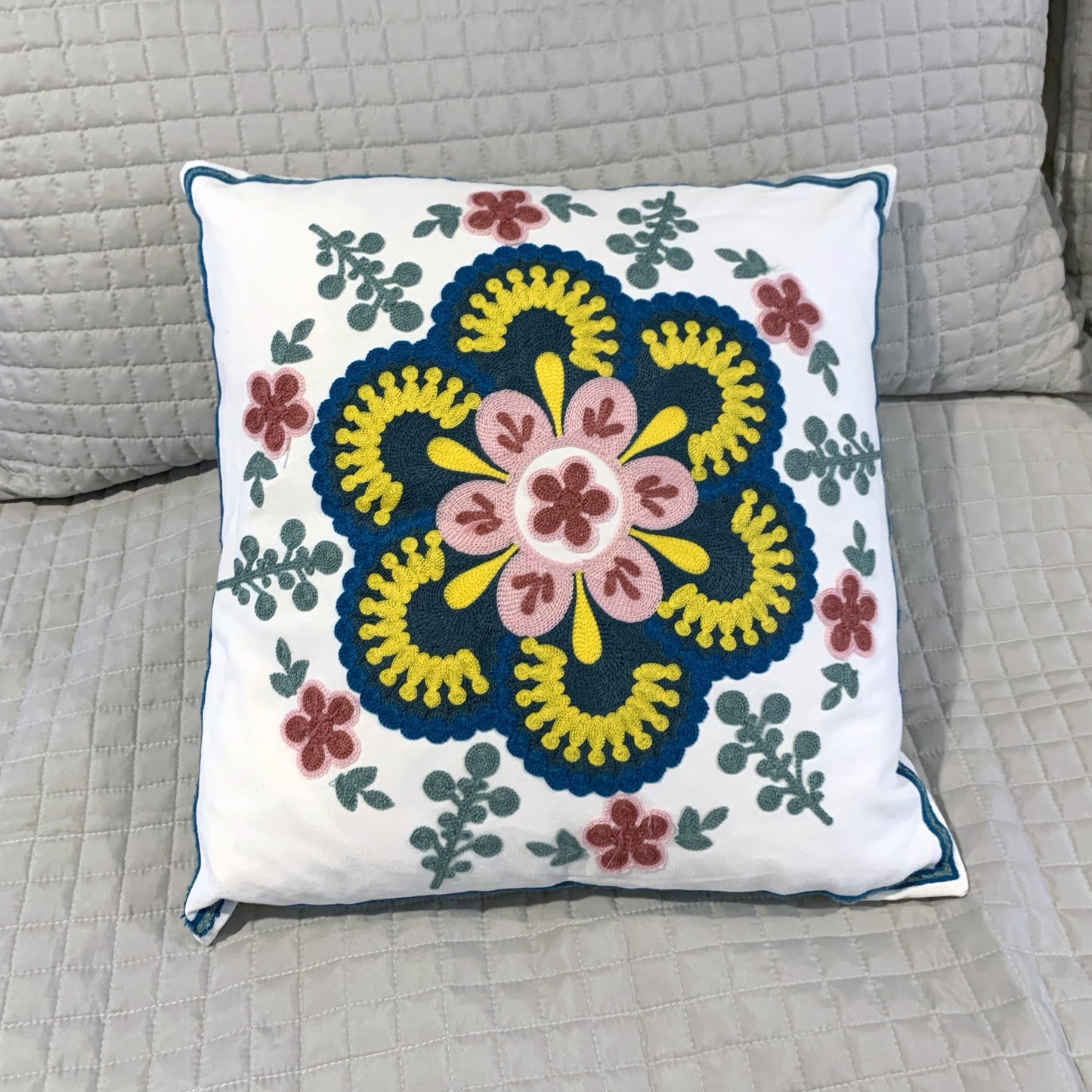 Embroidered Pillow Cover - Medallion - Second East LLC