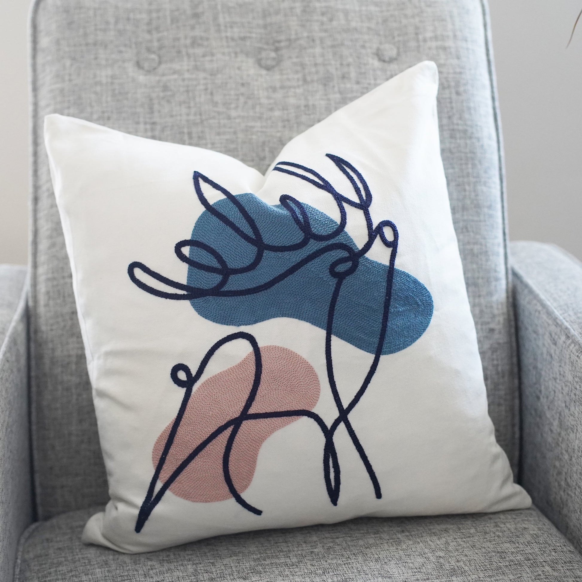Embroidered Pillow Cover - Abstract Elk - Second East LLC