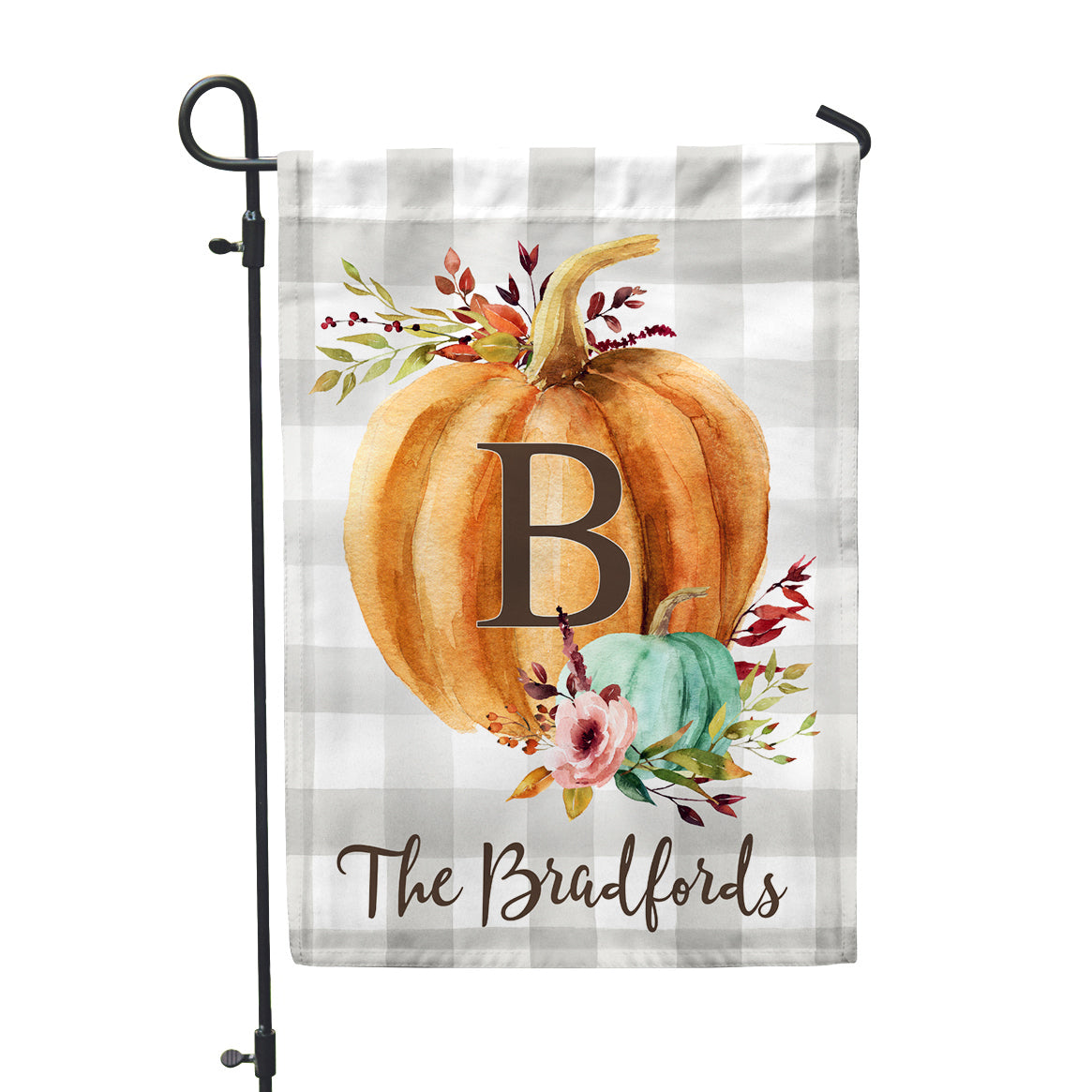 Personalized Pumpkin Fall Harvest Home + Garden Flag | Mom Seasonal Gift 12"x18" - Second East