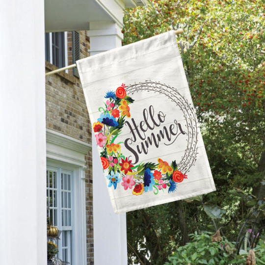Hello Summer White House Flag 28" x 40" - Second East