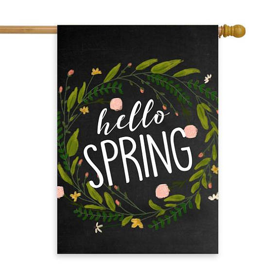 Hello Spring Chlk House Flag 28" x 40" - Second East