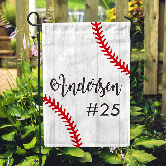 Personalized Garden Flag - Baseball No Place Like Home - 12" x 18" - Second East