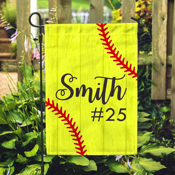 Custom Garden Flag - Softball - 12" x 18" - Second East