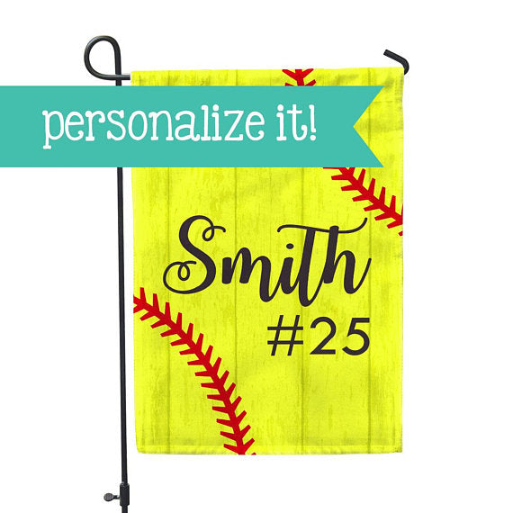 Custom Garden Flag - Softball - 12" x 18" - Second East