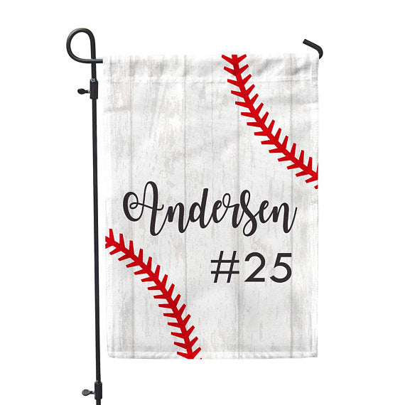 Personalized Garden Flag - Baseball No Place Like Home - 12" x 18" - Second East