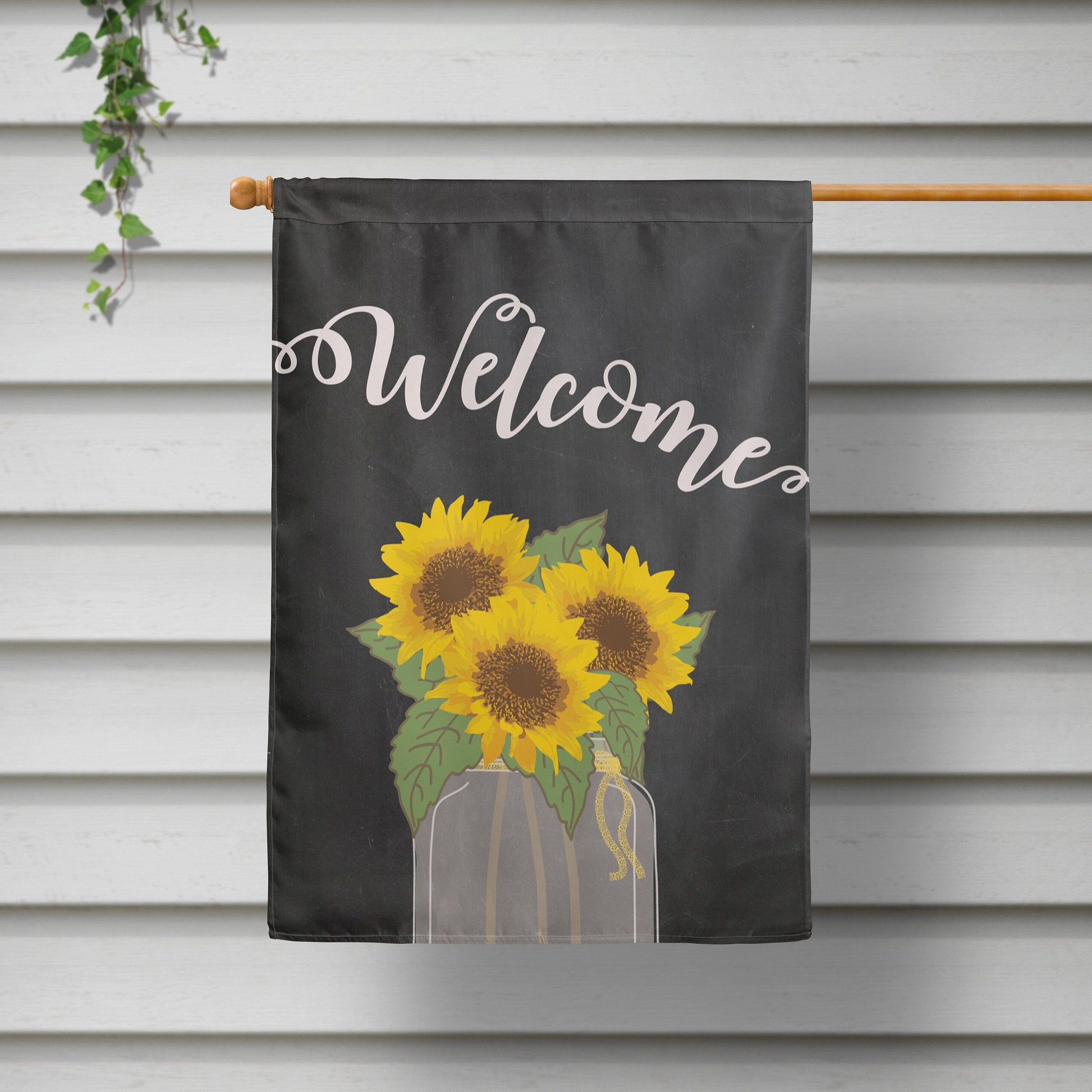 Welcome Sunflower Floral Fall House Flag 28" x 40" - Second East